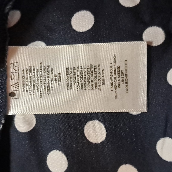 MICHAEL Michael Kors Navy Polka Dot Camisole Top Size L - Picture 8 of 9